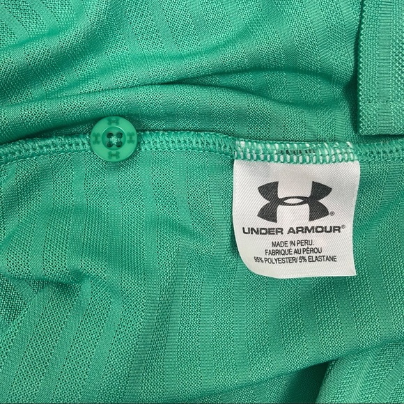 Under Armour Long Sleeve Polo Three Button Green Size Small - Picture 5 of 7